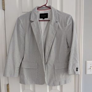 Seer sucker 3/4 sleeve blazer sit jacket